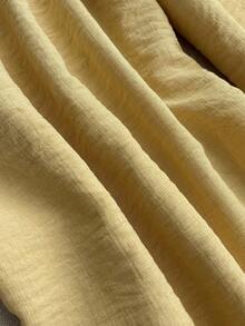 Franclia 女士优雅蕾丝拼接阔腿裤，黄色度假裤 - 黃色 - 查看 4