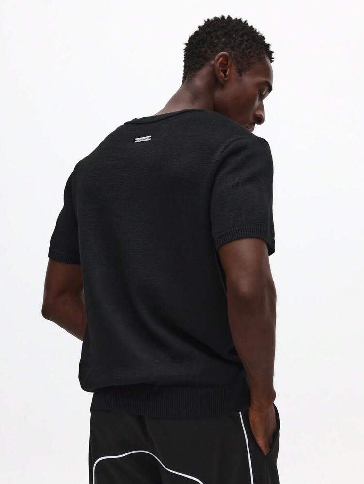 Figurbetontes Kurzarm-Strickshirt