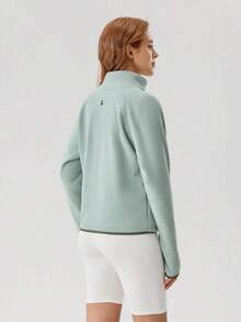 OutZeal 女士冬季保暖户外抓绒徒步露营立领拉链外套带口袋 - 薄荷綠 - 查看 7