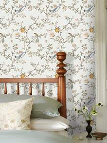 1 cuộn giấy dán tường họa tiết hoa và chim trang nhã, thiết kế chanh và dây leo, giấy dán tường vinyl tự dính chống thấm nước, dễ dán và dễ bóc, họa tiết lá cây màu nước, đa năng, phù hợp trang trí phòng khách và phòng ngủ, trang trí phòng đẹp mắt. - Nhiều màu - Xem 6