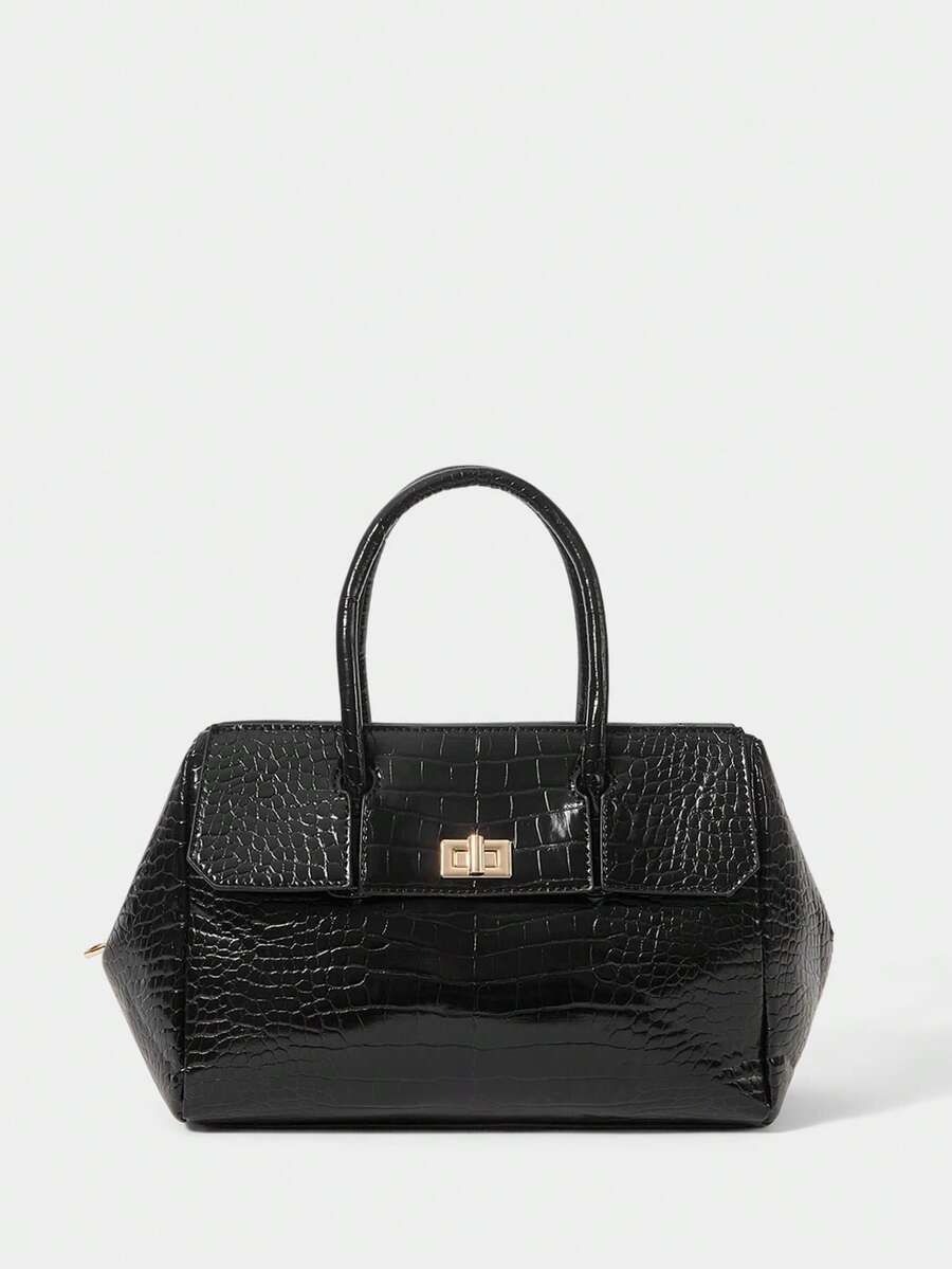 SHECARRY Women's Fashion Versatile Simple Casual Tote Handbag - Gun color - View 1