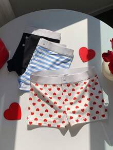 Comfortcana 2026 New Fashionable Women's Button Design Elastic Waist Casual Shorts Summer Valentine's Day Beach Shorts Vacation Graphic Shorts - Multicolor - View 6