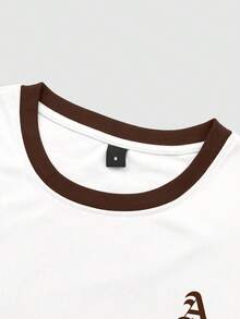 Claim Dot Men's Casual Everyday Commute Poker Print Dropped Shoulder Loose Ringer T-Shirt, Summer - Multicolor - View 4