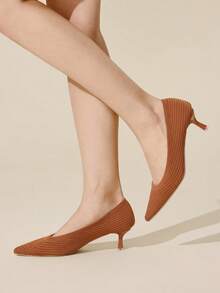 CUCCOO BASICS Giày cao gót mũi nhọn thanh lịch dành cho nữ, thích hợp cho việc đi làm hàng ngày. - màu nâu - Xem 5