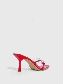 CUCCOO SZL 女士尖头搭扣设计优雅高跟凉鞋，适合日常穿着 - 紅色 - 查看 9