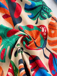 Soleia Women's Vacation Spring/Summer Carnival Cruise Resort Blue Watercolor Silhouette Print Twist Front Backless Romper, Loose Fit, Suitable For Party, Date, Valentine's Day, Layering