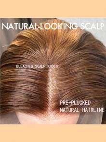 MECRY 真人前额发假发 6-36 英寸蕾丝前额假发 13X4 13*6 4*4 5*5 和 13*1 黑色水波纹蕾丝前额假发 真人前额发 200% 密度 真人 13X4 蕾丝前额假发 真人前额发预先拔毛，适用于 13*1 精灵短发假发 - S4/27 - 查看 5