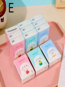 45 Pieces Of 5-Piece Pattern Tissue Combination Set, Portable Pocket Handkerchief, Antiviral Face Towel, Regular Skin Type, Cordless Paper, Small Toilet Paper, Cleaning Supplies - Multicolor - View 6