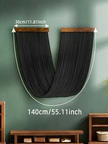 Tranh treo tường Macrame dệt thủ công phong cách Bohemian - Tranh nghệ thuật sợi đen khổ lớn trang trí phòng khách và phòng ngủ, phong cách Boho hiện đại, trang trí tường nhà tối giản. - Nhiều màu - Xem 5