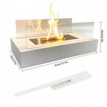 Portable Alcohol Fireplace Lamp - Rectangular Tabletop Design, Glass & Metal Construction For Outdoor Ambiance And BBQ Christmas And Halloween Gifts