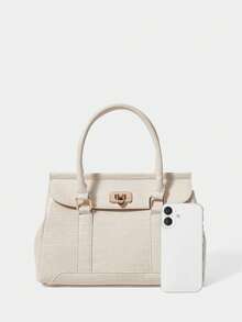 SHECARRY Fashionable Versatile Handbag Commute Bag, Fashionable Burgundy Bag, Bag For Women Elegant Valentines - White - View 3