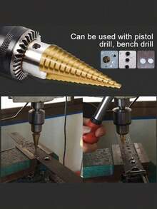 Bộ 3 mũi khoan bậc bằng thép tốc độ cao phủ titan, mũi khoan hình tháp dùng cho gỗ và kim loại hiệu quả cao - Bền bỉ, vát cạnh mịn, không có bavia, không dễ bị gỉ, dễ lắp đặt, nâng cao hiệu quả. - Nhiều màu - Xem 2