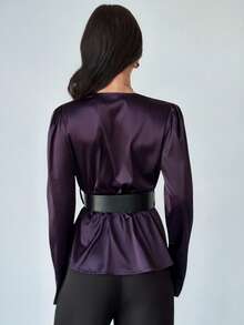 Firerie Damen eleganter taillenformender Satinbund Hemdgürtel - Rot-violett - Übersicht 2