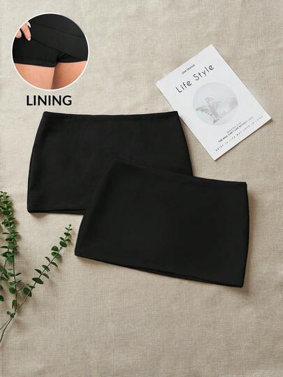 Comfortcana 2 st/set damvävd superkjol med leggings anti-blixtkjolbyxor, vår/sommar