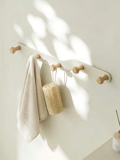 Cirelle 无痕墙钩 - 免钻孔铁艺挂杆，适用于悬挂外套和包袋，节省卧室和玄关空间