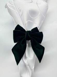 4个布艺蝴蝶结餐巾环，适合圣诞餐桌装饰，蝴蝶结、蕾丝蝴蝶结、派对婚礼蝴蝶结餐巾环 - 彩色 - 查看 4