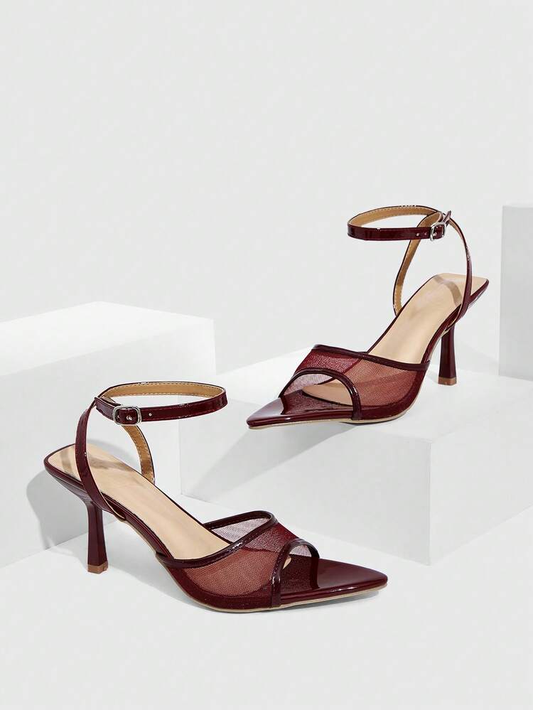 CUCCOO SZL Women's Pointed Toe Buckle Design Fashion High Heel Sandals For Daily Wear Valentine's Day Prom Heels