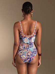 Florisole Sexy Printed One-Piece Swimsuit, Slimming & Elongating, Spring/Summer - Multicolor - View 4