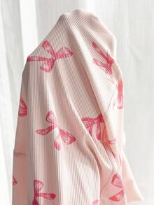 Moonlight&Mama 2pcs Bow Print Maternity Pajama Set, Pink Long Sleeve Cardigan And Pants - Pink - View 7