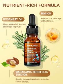 Slow Sunday Biotin Hair & Scalp Essential Oil, Biotin, Rosemary Oil, Get Weightless Hair Care, Maintain A Healthy Scalp, Suitable For All Hair Types, Ideal For Holiday, Party, Travel, Outdoor Activity, Y2k Fashion, And Cosplay, For Valentine'S Day, Valentines Gift, Suitable For Spring Personal Care - Clear - View 4