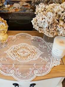 6 Buah Taplak Meja Renda Beige, Isolasi Panas, Bahan Tenun, 100% Serat Poliester, Alas Cangkir Multifungsi, Alas Vas, Taplak Meja Gaya Cina, Sprei, Gaya Vintage, Gaya Bohemian, Cocok Untuk Semua Musim Dan Dekorasi Ruangan, Properti Fotografi, Dekorasi Meja. - Krem - View 4