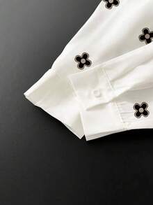 Resyla 女士休闲通勤全印花宽松长袖衬衫 - 彩色 - 查看 3