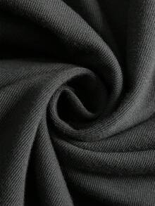 ROMWE MEN Street Life Men's T-Shirt With Street American Design Splatter Paint Zebra Effect - Dark Grey - View 6