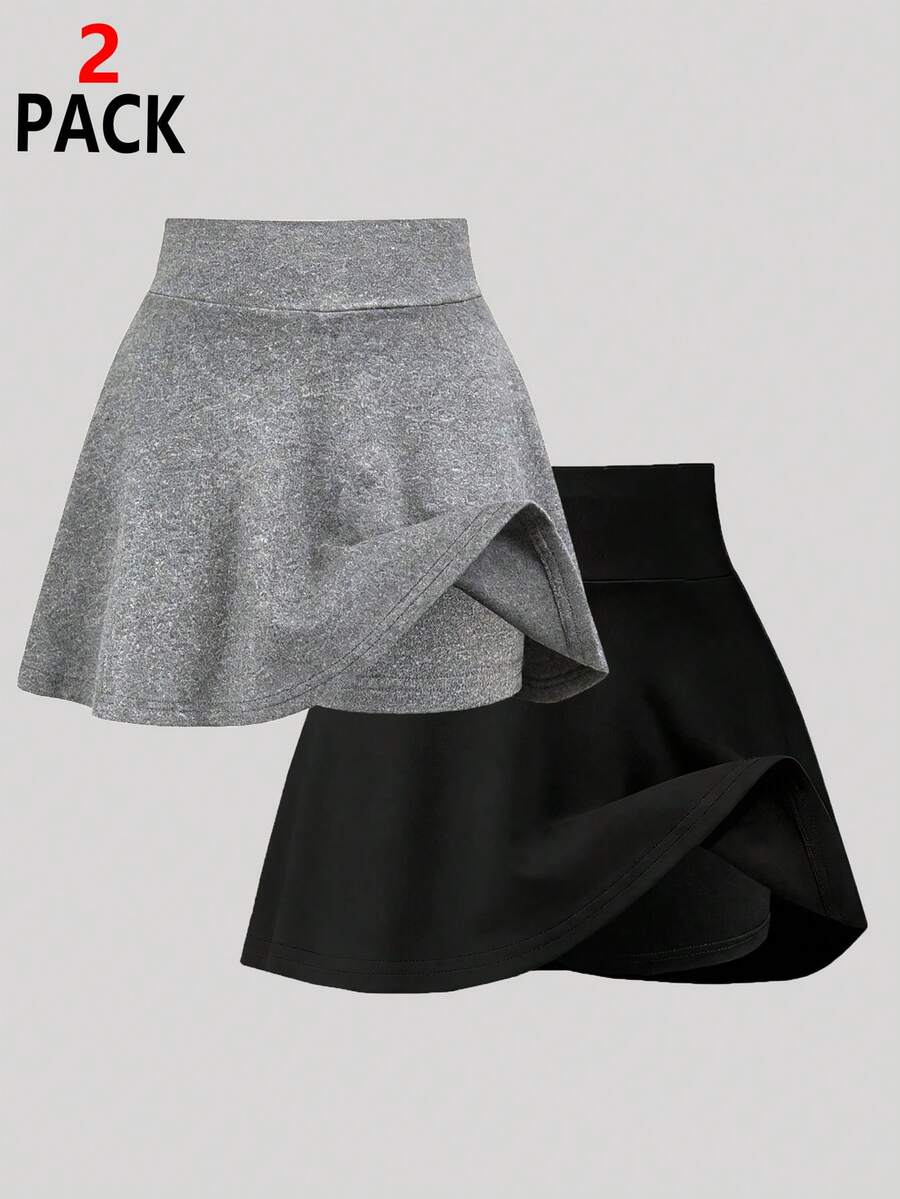 SHEIN 女童休闲百搭运动、瑜伽、芭蕾舞、学校紧身裤短裤裙，春夏款