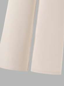 Reset Phase Teen Girl Contrast Trim V-Neck Button Front Sleeveless Jacket And Elastic Waist Pants Set - Apricot - View 6