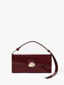 Maija 1pc Women's Shoulder Bag, Hobo Bag, Handbag, Wine Red Color, Fashion, Elegant, Minimalist, Personalized, Versatile, Classic, Suitable For Commuting, Office, Dating, Daily, Shopping, Afternoon Tea (Adjustable Shoulder Strap), New Year, Valentine's Day - Burgundy - View 3