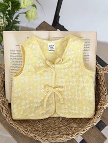 LMoss Kids ملابس علوية كامي مصنوع من الجاكار المحبوك للبنات، جميل، أنيق، حلو، عتيق وعصري. مناسب للأم والابنة، والأخوات. مناسب للربيع والصيف - أصفر - مشاهدة 6