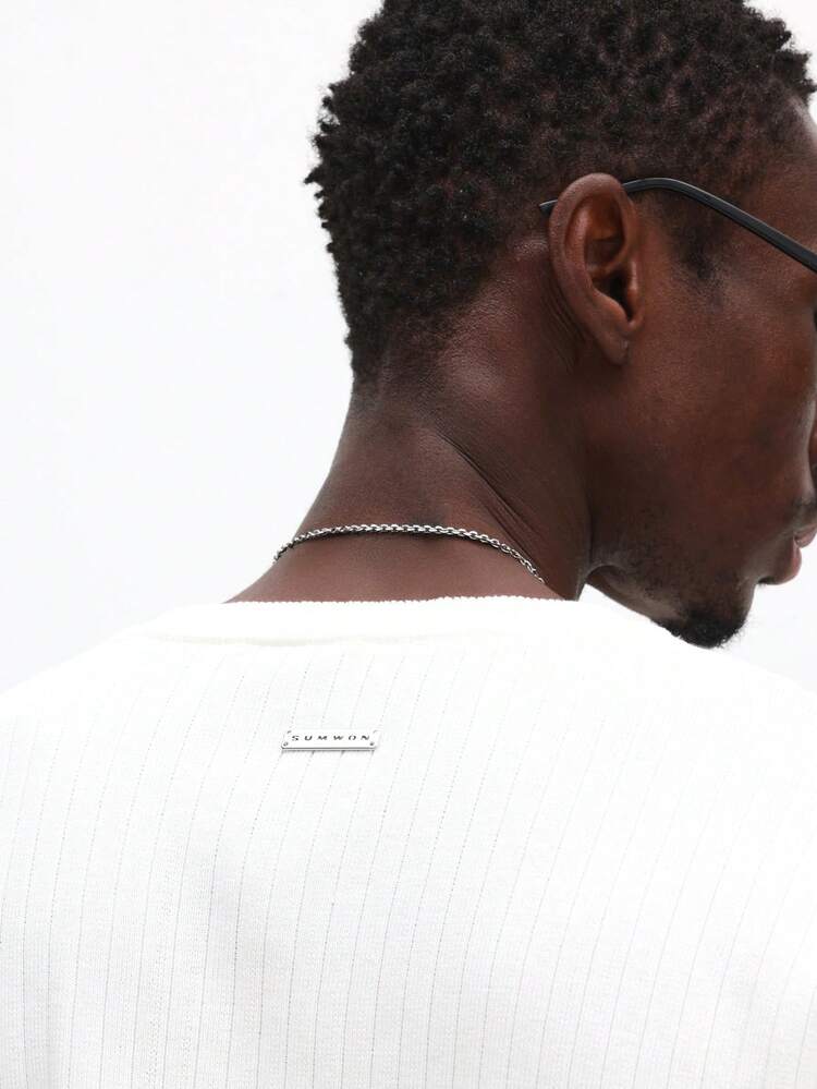 Relaxed Fit Crew Neck Ribbed Knit Tee