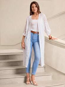 Miaspire Women's Casual Everyday Cut-Out Zebra Print Regular JacketWHITE COAT,Going Out COAT - White - View 4