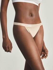 Ocili 100% Cotton Baby Pink Soft Comfy Icy Ceramic Cotton Cheeky Panties For Women - Khaki - View 4