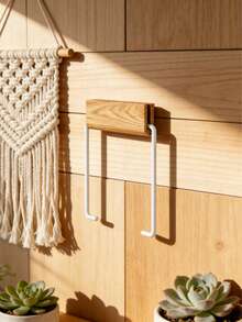 Madebyblanc Minimalist Wall Mounted Toilet Paper Holder, Wooden And Metal Bathroom Tissue Roll Rack - Multicolor - View 6