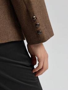 Officeau Men's Autumn/Winter New Herringbone Casual Suit Jacket, Slim Fit Workwear Blazer