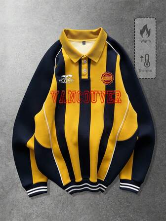 Herren Lässig Pullover Sweatshirt, sportlicher College-Stil Sweatshirt, Herbst/Winter