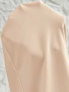 SHEIN Quần legging lửng màu trơn, cạp chun điều chỉnh được, xẻ tà, thích hợp mặc hàng ngày đi làm. - Màu be - Xem 7