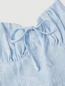 SHEIN MOD Women's Halter Neck Ruched Bow Swing Dress, Party Women Outfits,New Years Eve Outfit,Masquerade Ball Dress,Birthday Women Outfits,Sexy Dress,Dress With Bow Dress,Princess Women Dress For New Year - Baby Blue - View 3