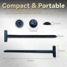 100 PCS Of Bumper Clips, Car Clips, Plastic Rivets, A Set Of Car Fasteners With Various Sizes, Including Push-Type Fasteners And AFastener Removal Tool. - Black and White - View 9