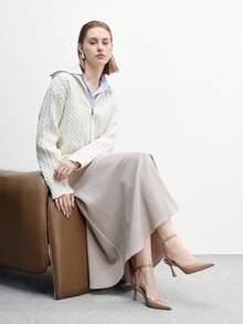 CUCCOO BIZCHIC Giày cao gót mũi nhọn, gót mảnh, màu mơ, kiểu dáng tối giản cổ điển dành cho nữ, đa năng cho đi làm, dự tiệc, các dịp trang trọng. - Màu be - Xem 6