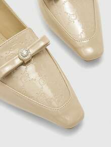 CUCCOO BIZCHIC 女士时尚优雅通勤高跟鞋，饰有蝴蝶结 - 杏色 - 查看 8