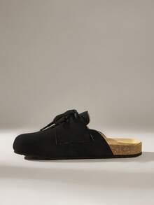 Solecia 女士系带休闲平底鞋，百搭时尚 - 黑色 - 查看 3