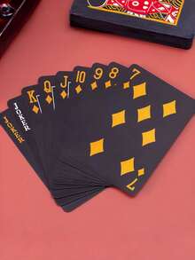1 paquete de cartas de juego impermeables y flexibles con caja, con un diseño genial ideal para fiestas, juegos, regalos y celebraciones. Cartas negras; perfectas para regalar. - Rosa negra - Ver 8