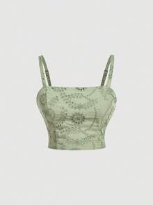 SHEIN MOD Plus Size Women's White Embroidered Maxi Dress 2-Piece Set, Boho Style Multi-Layered Ruffle Hem, Suitable For Dates, Holidays, Picnics, Beach Wear, Comfortable Outfit Light Green Women Set Green Eyelet Skirt And Top Sage Green Two Piece Two Piece Sundress Garden Party Outfit - Green - View 5