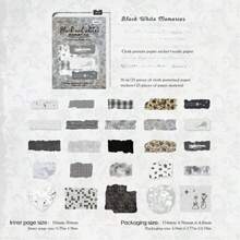 50张/包复古布艺手撕剪贴簿贴纸，创意美学装饰，适用于DIY工艺品、礼物、个性化剪贴簿、学习用品、返校季等。 - 黑色 - 查看 3