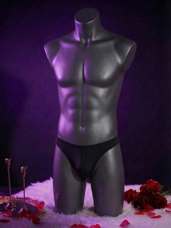 Manfinity Neue sexy durchsichtige Mesh Unterhose mit tiefer Taille und einfarbigem String für Herren