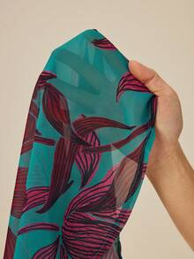 Felipe Marques Women's Floral Print Shirt Collar Maxi Dress, Casual For Spring/Autumn, Vacation, Party, Evening - Red - View 6