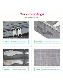 1 pieza Caja de almacenamiento plegable gris, ahorro de espacio - Gris Oscuro - Ver 4