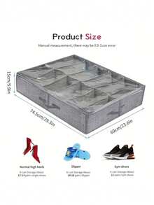 1 pieza Caja de almacenamiento plegable gris, ahorro de espacio - Gris Oscuro - Ver 2